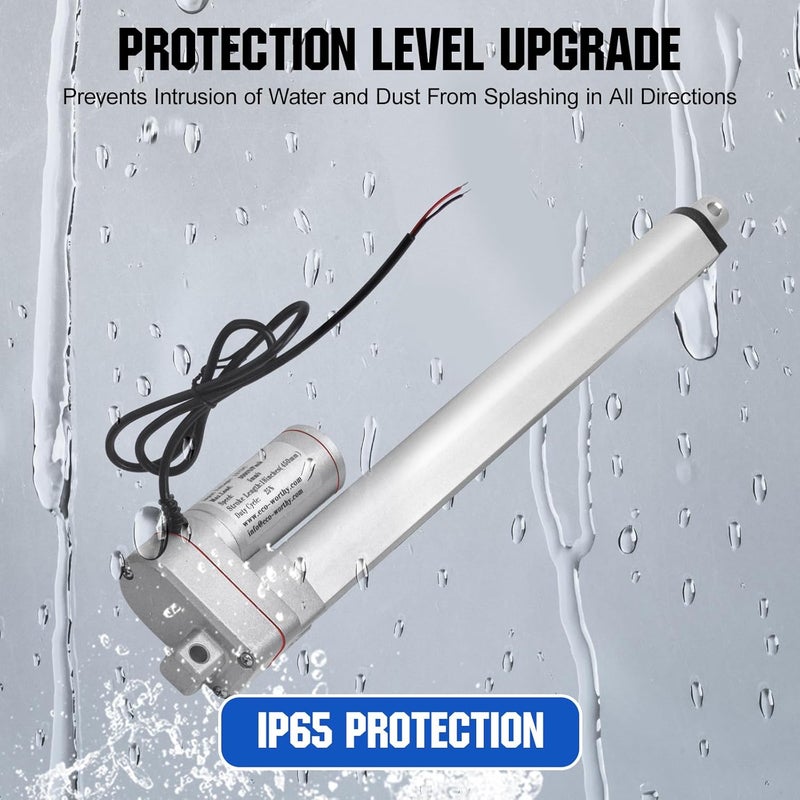 DC HOUSE 8 Inch (8") Stroke Linear Actuator 12V High Speed Actuator Motor 3000N/660lbs with Brackets Mounting DC 12V Linear Actuator with Reverse Polarity Toggle Switch - Image 3